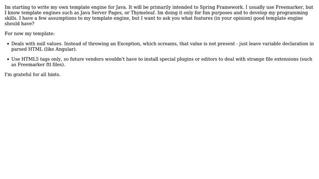 Software Engineering: What good Java template engine should have? смотреть онлайн