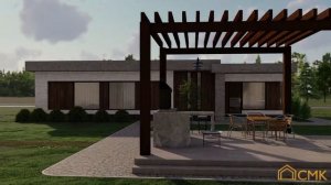 Одноэтажный дом 150м2 с плоской кровлей I  Проект компании СМК