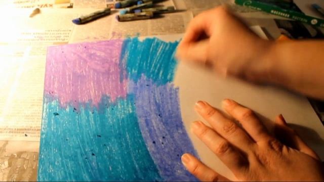 Граттаж. Мастер-класс (часть 1) грунтуем лист. смотреть онлайн