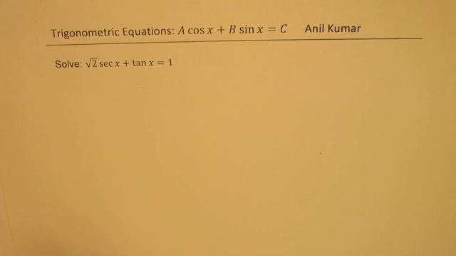 Solve Trigonometric Equations of Type A cos⁡x + B sin⁡x = C смотреть онлайн