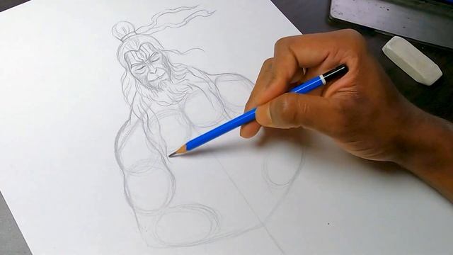 How to Draw Lord Hanuman full Body | Step by Step смотреть онлайн