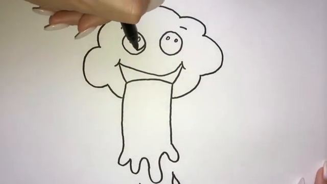 Как легко нарисовать милое облако с радугой смотреть онлайн