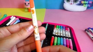 Собираем и заполняем пенал в школу Канцелярия с котиками для бэк ту скул 2020