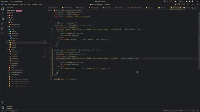 Visualizando datos con NodeJS, Express y SQLite смотреть онлайн