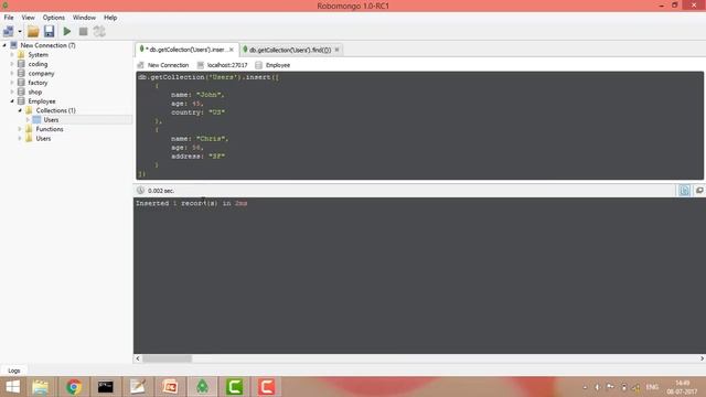 MongoDB Tutorial-3: Create Database, table & insert data смотреть онлайн