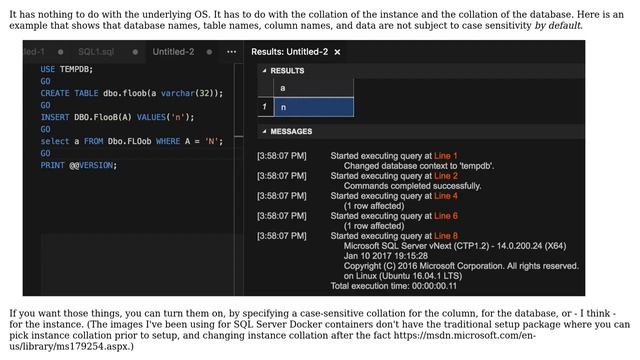 Databases: SQL Server on Linux: Case Sensitivity смотреть онлайн