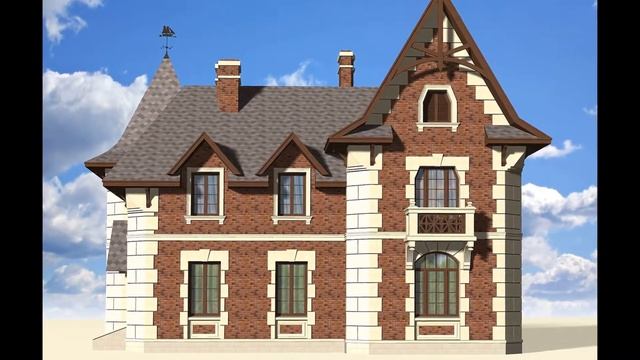 Проект дома. Классика. Викторианский стиль. Площадь 200 кв.м. смотреть онлайн