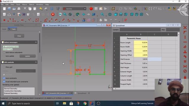 007 - Parametric BIM Modelling With Spreadsheet Workbench | FreeCAD BIM Workbench