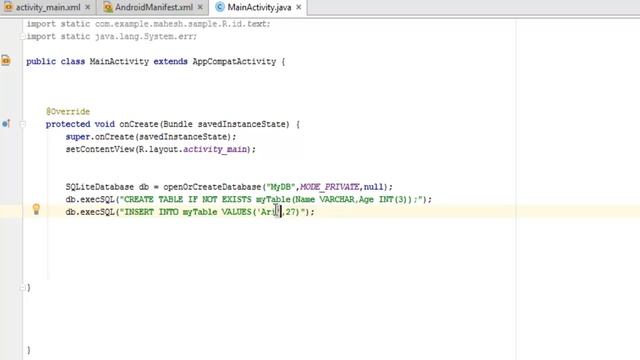 Android Create SQLite database смотреть онлайн