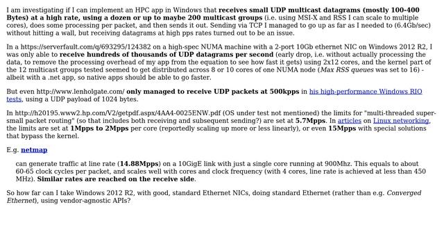 Is it possible to process millions of datagrams per second with Windows, using a vendor agnostic... смотреть онлайн