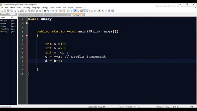 Unary Operators in java || Difference between prefix and postfix expression || Java Part 4 смотреть онлайн
