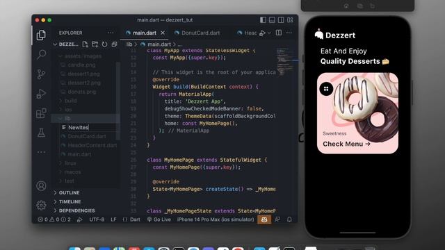 Make a DESSERT APP UI in FLUTTER tutorial смотреть онлайн