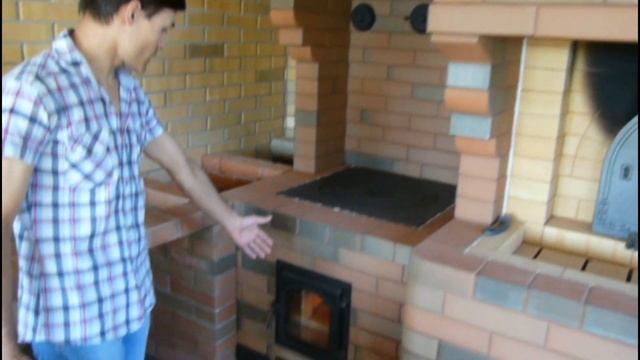 Уличный печной комплекс с русской печкой мангалом и казаном. смотреть онлайн