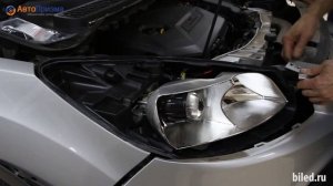 Ford Kuga Установка светодиодных линз DXL mini Bi Led