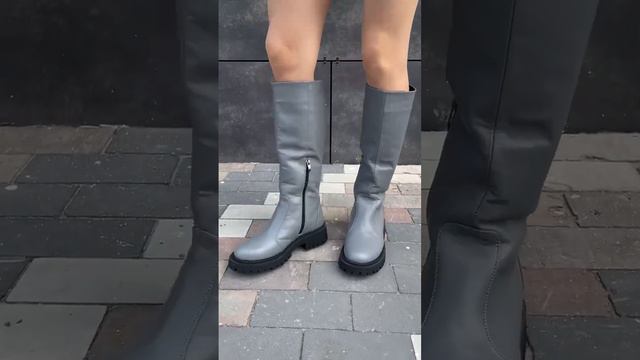 Теплі жіночі Чоботи-труби з натуральної шкіри (евро зима)