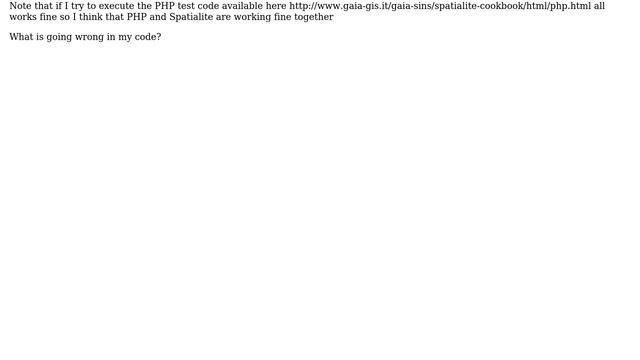 GIS: Spatialite: 'no such function: GeomFromText' error смотреть онлайн
