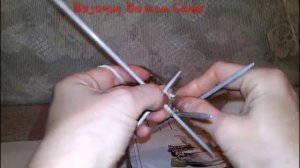 Вязание из центра круга спицами  Circle from the center knitting
