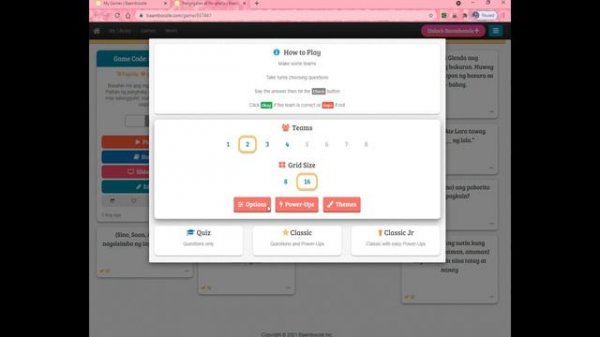 Free Interactive Game for Online Class: Bamboozle