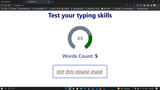 How to build typing master or typing test in reactjs? смотреть онлайн
