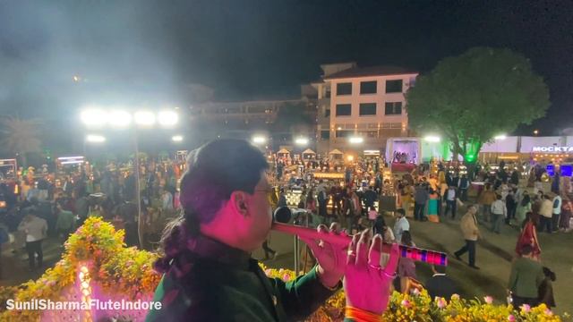O mere dil ke chain flute Instrumental Live / Sunil Sharma Indore/Best Istrumental Event For Weddin смотреть онлайн