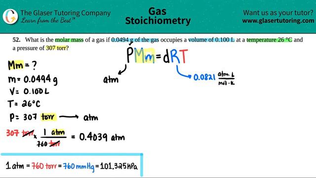 9.52 | What is the molar mass of a gas if 0.0494 g of the gas occupies a volume of 0.100 L at a смотреть онлайн