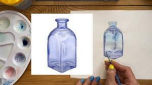 Легкий рисунок стекла акварелью | Урок 1 | Простая срисовка для начинающих