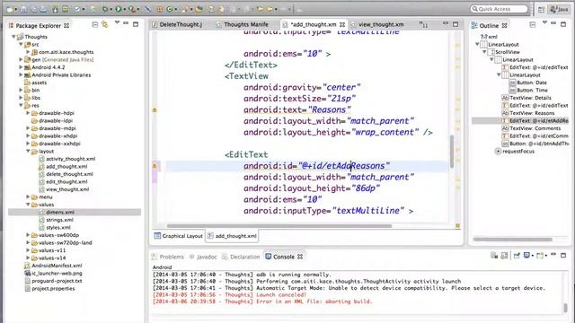 Android SQlite DB example to create Thought App pt 2 смотреть онлайн