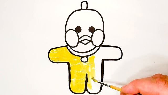 Как нарисовать Уточку Лалафанфан /Раскраска Уточка Лалафанфан /Рисуем Lalafanfan / Раскраски малыша смотреть онлайн