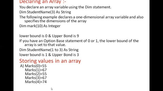 COPA Array in VBA Part 1 in Marathi смотреть онлайн