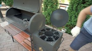 Смокер СМ40. Приготовление овощей и стейков на гриле. Вертикальный мангал.