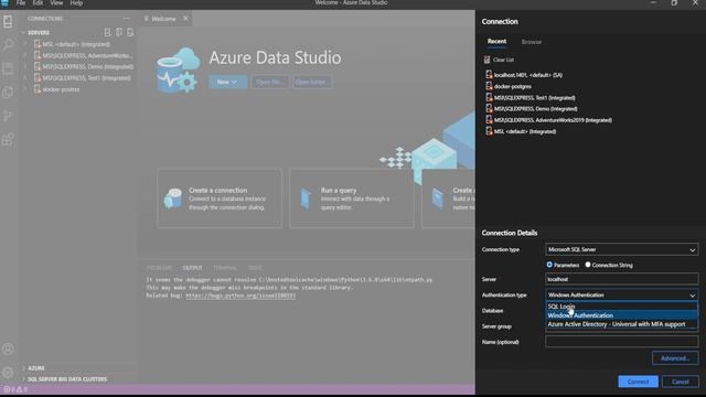 Connecting SQL Server Instance running in Docker Container with Azure Data Studio смотреть онлайн