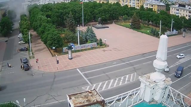Луганск - авиаудар по зданию ОГА, web-камера 02.06.2014 смотреть онлайн