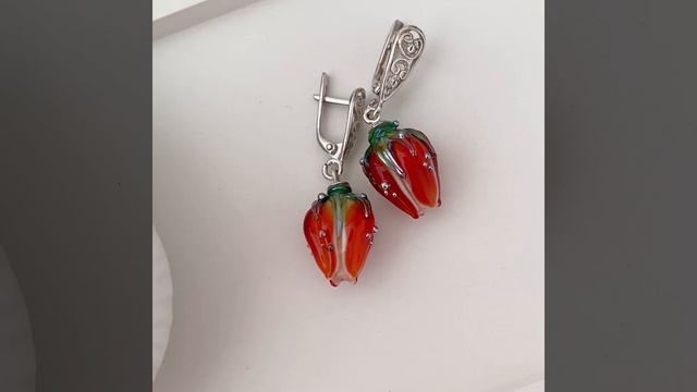 Серебряные серьги из итальянского стекла смотреть онлайн