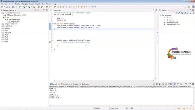 JAVA - Lecture 11 Non Numeric Primitive Types смотреть онлайн