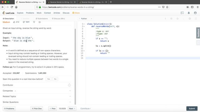 LeetCode in Python 151. Reverse Words in a String - Michelle小梦想家 смотреть онлайн