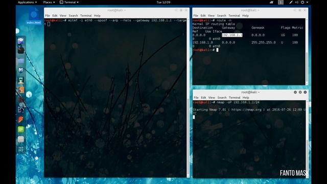 Kali Linux 2.0_ Инжект в HTML (MITMf Inject) в Wi Fi сетях смотреть онлайн
