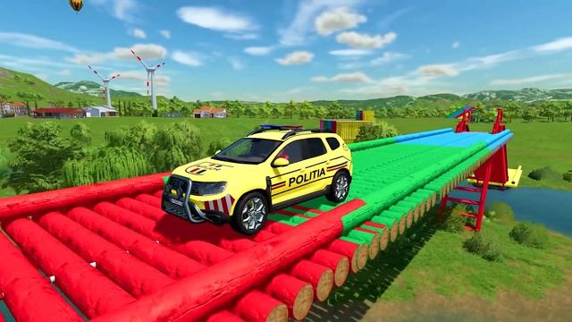 FORD, AUDI, VOLKSWAGEN, DACIA POLICE CARS TRANSPORTING WITH MERCEDES ELECTRIC TRUCKS! FS22 смотреть онлайн