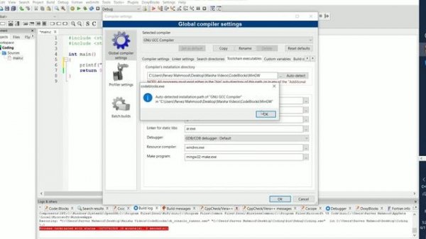 Code Blocks 20.03 Compiler Error Solution