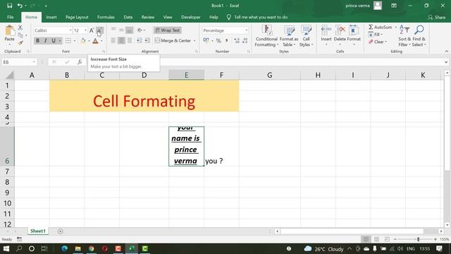 Ms Excel Cell Formatting in Hindi || part -2 смотреть онлайн