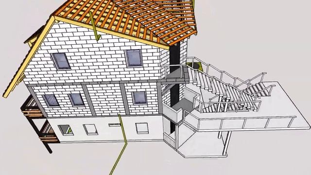 Строительство домов в Сочи. Подробная виртуальная модель дома с внутренней отделкой. смотреть онлайн