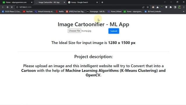 Image Cartoonifier (End to End) Project Using Machine Learning and OpenCV with Flask | UBprogrammer смотреть онлайн