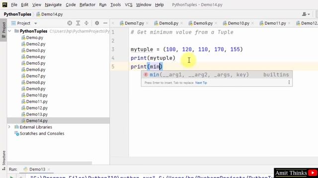 How to Get the minimum value from a Tuple in Python смотреть онлайн