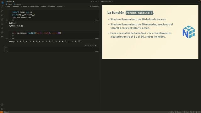 19 Numpy. La función random.randint(). смотреть онлайн