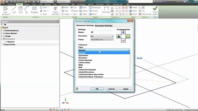 Inventor_Change Dimension Style in Sketch смотреть онлайн