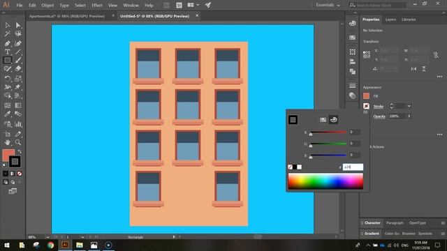 Adobe Illustrator Tutorial - Flat Design Apartments смотреть онлайн
