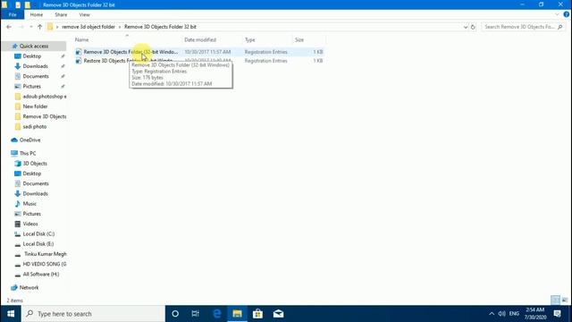How to remove 3D object folder in windows 10 ? 3d object folder ko delete kaise kare ? part-2 смотреть онлайн