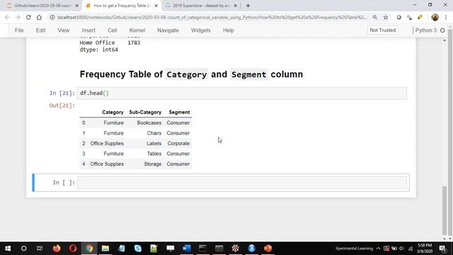 Python - How to get a Frequency Table (count) of a Categorical Variable using pandas ? смотреть онлайн