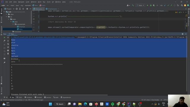 Sort employee by Name, Id and Salary using java 8 смотреть онлайн