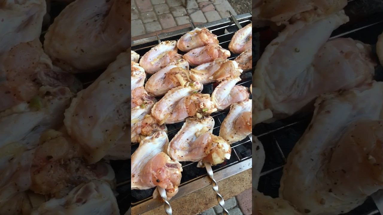 Куриные крылышки на углях