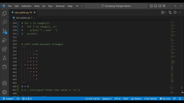 Left sided pascal's triangle pattern of STARS with Python | Create a Python project #youtube смотреть онлайн